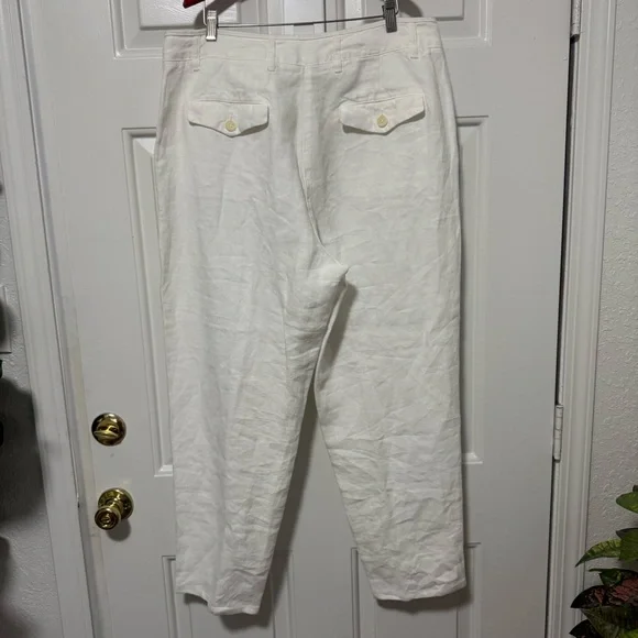 Poetry 100% Linen White Pants Women’s Size US 12